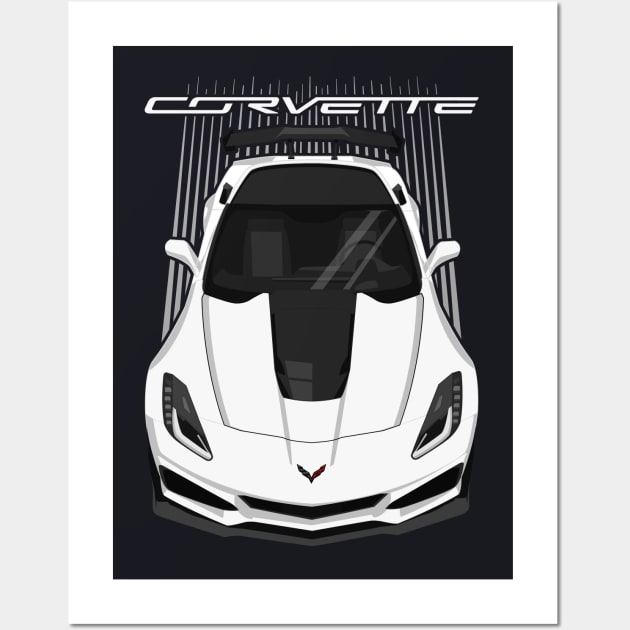 Corvette C7 ZR1 - White Wall Art by V8social